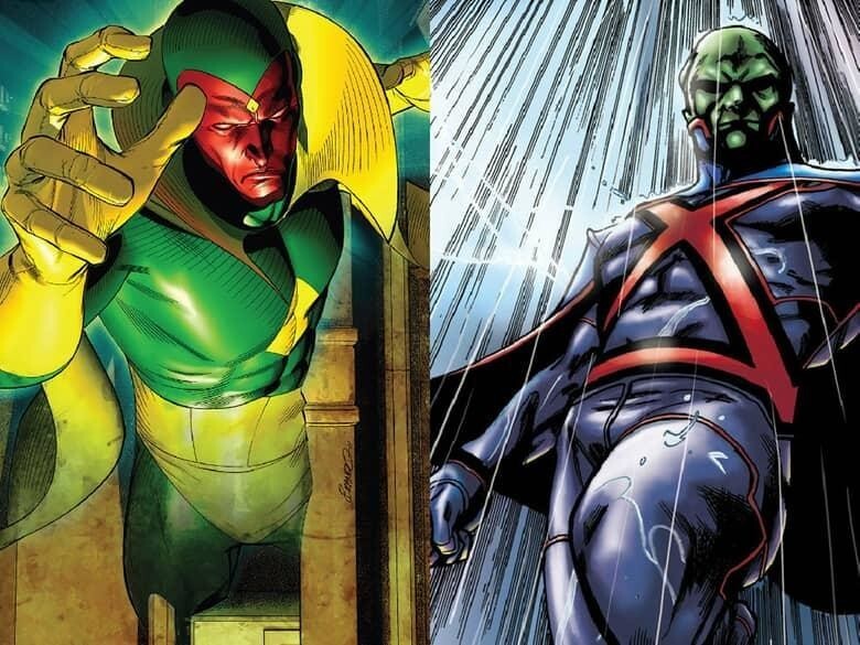 8. Вижн (Marvel) и Марсианский Охотник (DC) 