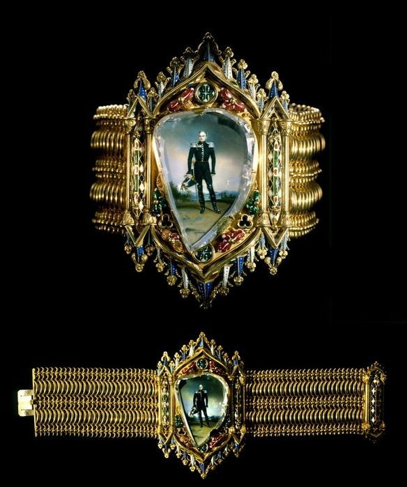 Браслет с портретом Александра I под плоским алмазом