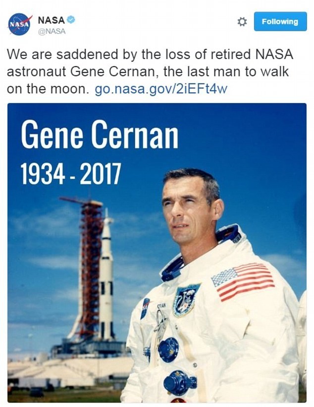 Скончался последний побывавший на Луне астронавт Юджин Сернан