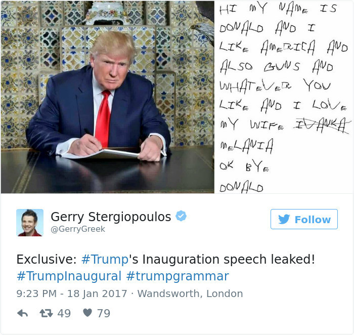 Трамп пишет инаугурационную речь - а интернет издевается над ним, как может!
