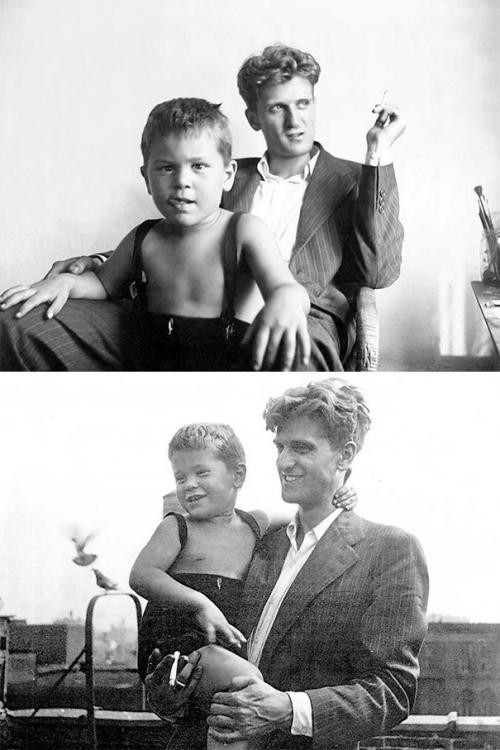 3-летний Роберт Де Ниро и 24-летний отец Роберт Де Ниро-старший, 1946 