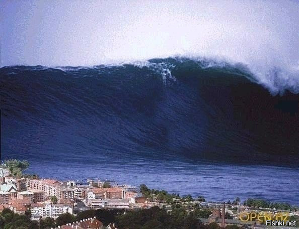 Самая большая волна, когда-либо зафиксированная людьми, наблюдалась около Япо...