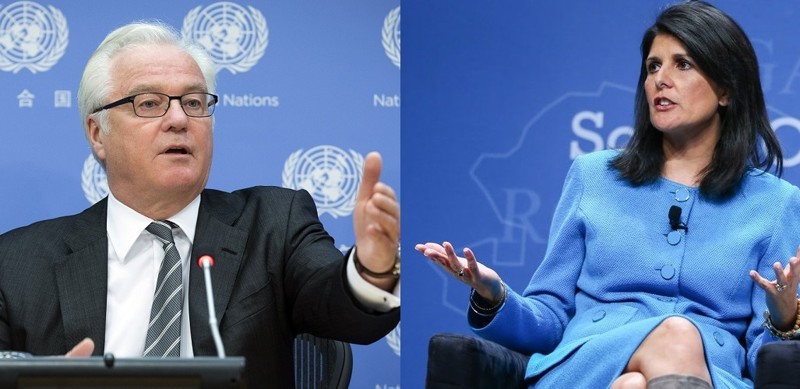Новый представитель США в ООН Н.  Хейли жестко набросилась на Россию. Чуркин "разбомбил" все ее доводы