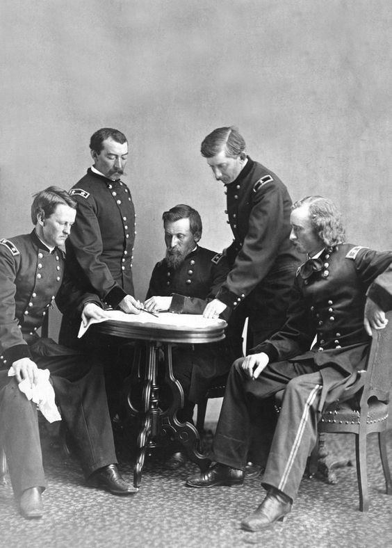 Генерал Шеридан с другими генералами гражданской войны