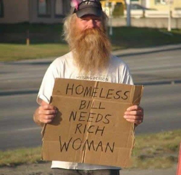"Бездомному Биллу нужна богатая женщина"