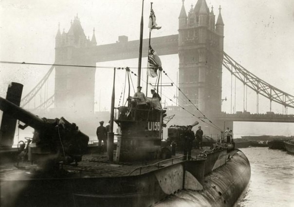 Немецкая подводная лодка U–155, Лондон, Первая Мировая.