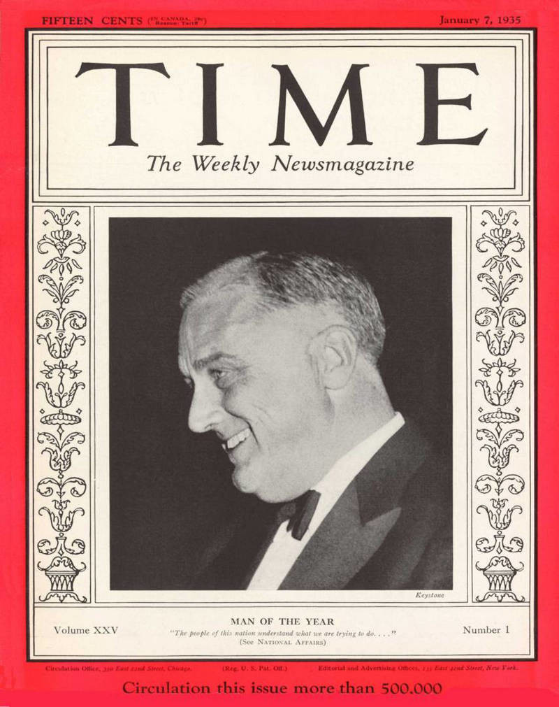 1934: Президент Франклин Рузвельт