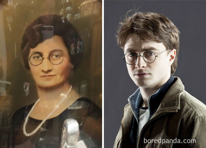 Гарри Поттер со старого фото. Пусть в образе женщины, зато в таких же очках!