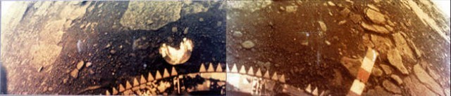 Первая и на сегодняшний день единственная фотография поверхности Венеры (1982 год).