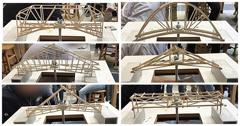 Какая из деревянных моделей мостов, сделанных студентами, самая прочная?