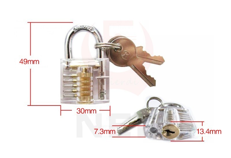 2. Прозрачный замок + набор отмычек 