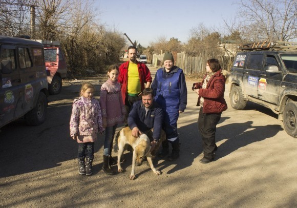 Спасение собаки в горах зимней Грузии