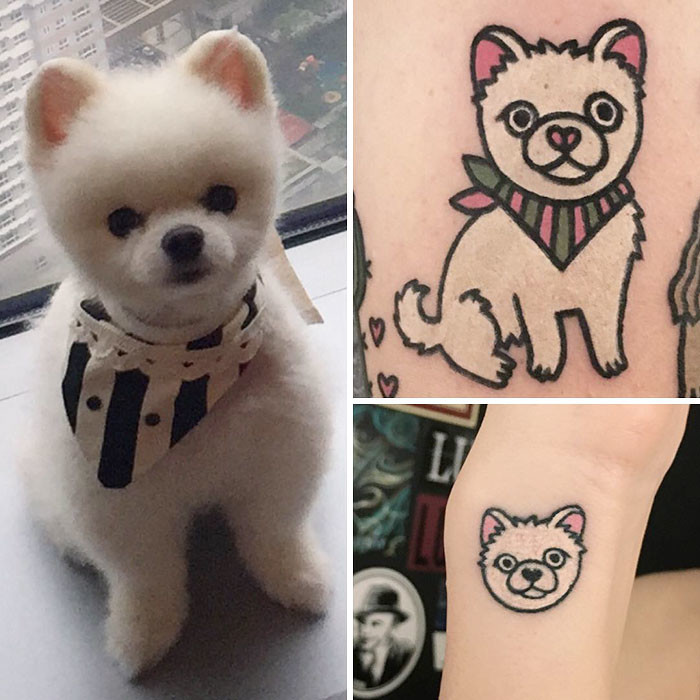 Южнокорейский татуировщик рисует милых животных на теле их владельцев