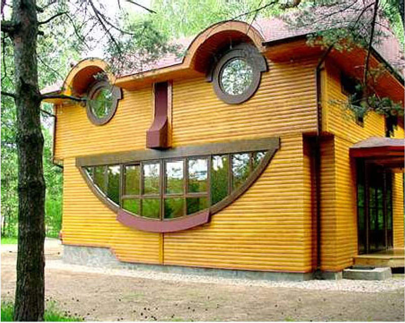 13. Этот дом был сделан таким специально, однако его улыбка просто заразительна!