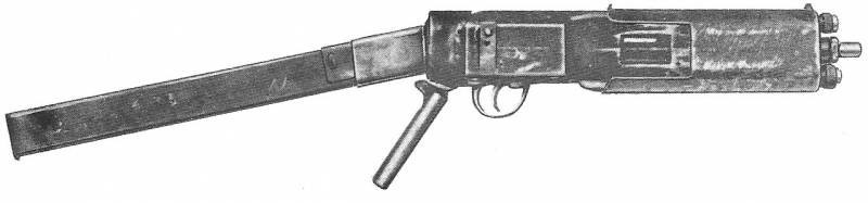 Второй вариант пистолета-пулемета, отличающийся конструкцией рукоятки и наличием крепления для импровизированного приклада