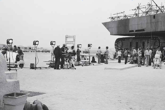 79. Рабочий момент съёмок "Звездных войн", 1977