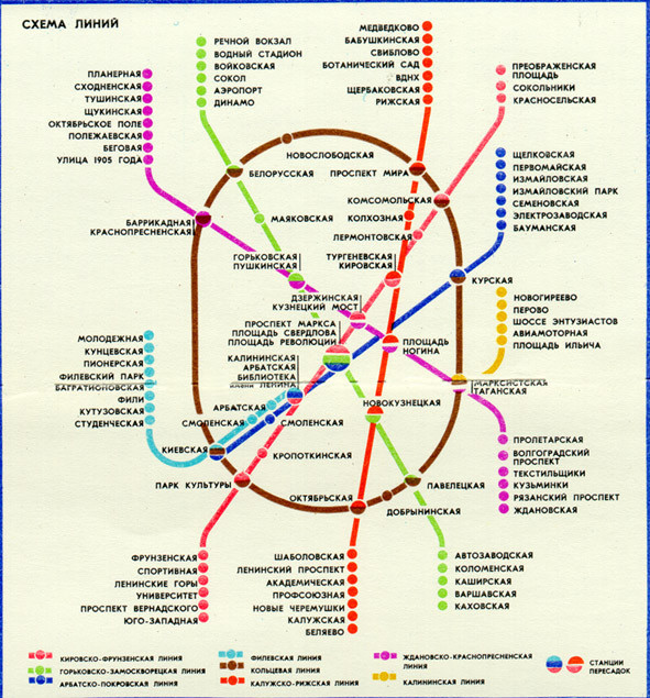  Схема линий 1981 года