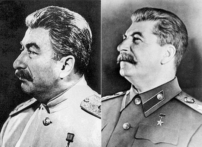 Слева — Сталин, справа — Феликс Дадаев