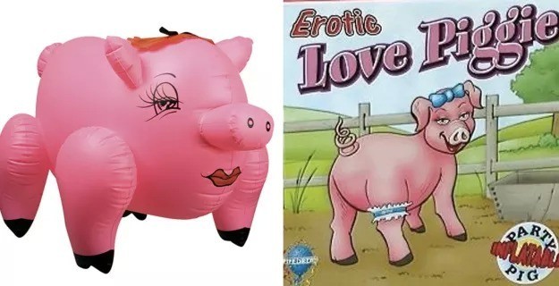 Эротическая игрушка в виде надувной свиньи с раскрашенной мордой Erotic Love Piggie. Тут без комментариев