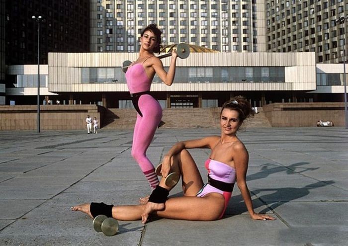 Девушки из ленинградского шейпинг—клуба «Олимп». 1988 год. 