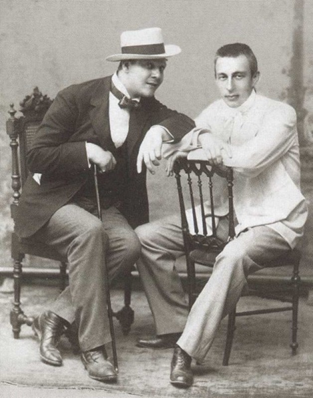 Сергей Васильевич Рахманинов и Фёдор Иванович Шаляпин. Конец 1890-х гг.