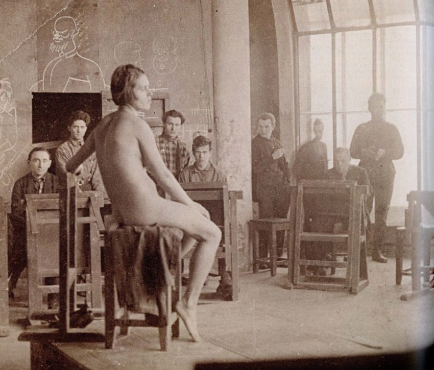 Студенты ВХУТЕМАСа на занятиях по дисциплине «Рисунок», 1920–е годы, Москва