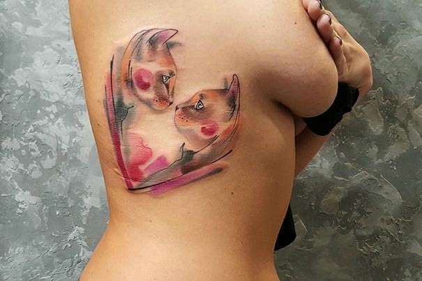 Милые кошачьи татуировки с интереснейшими идеями