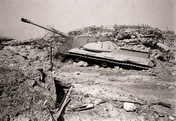 Израильский ИС-3М на стационарной огневой позиции во время Войны на истощение