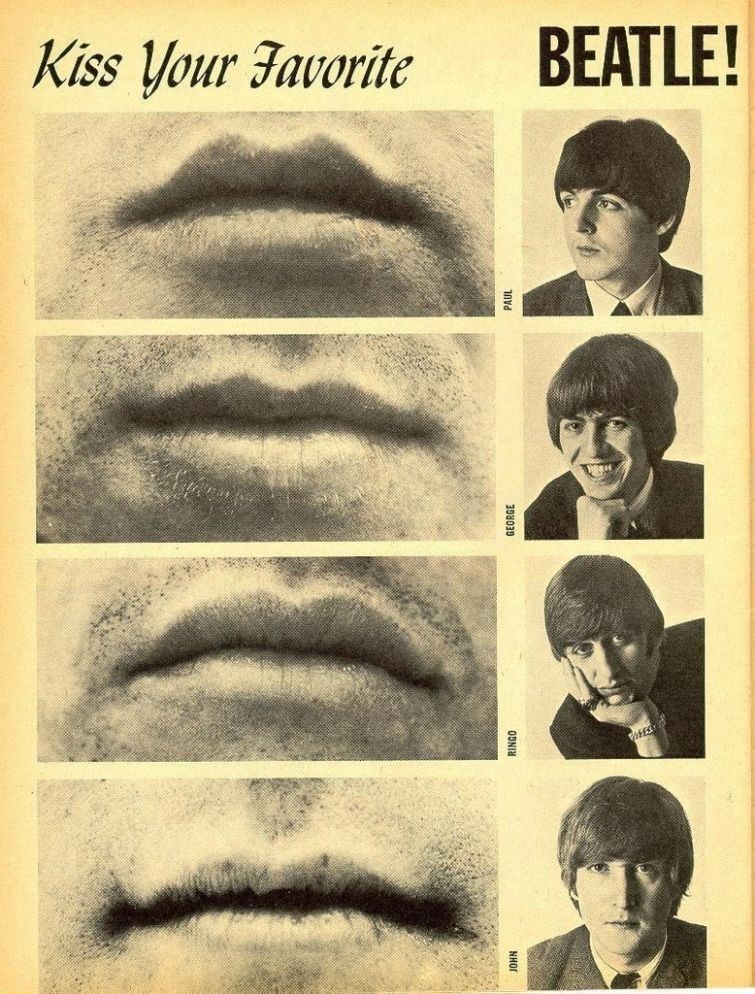 "Поцелуй своего любимого битла" (постер из журнала "16"), 1965 г.  