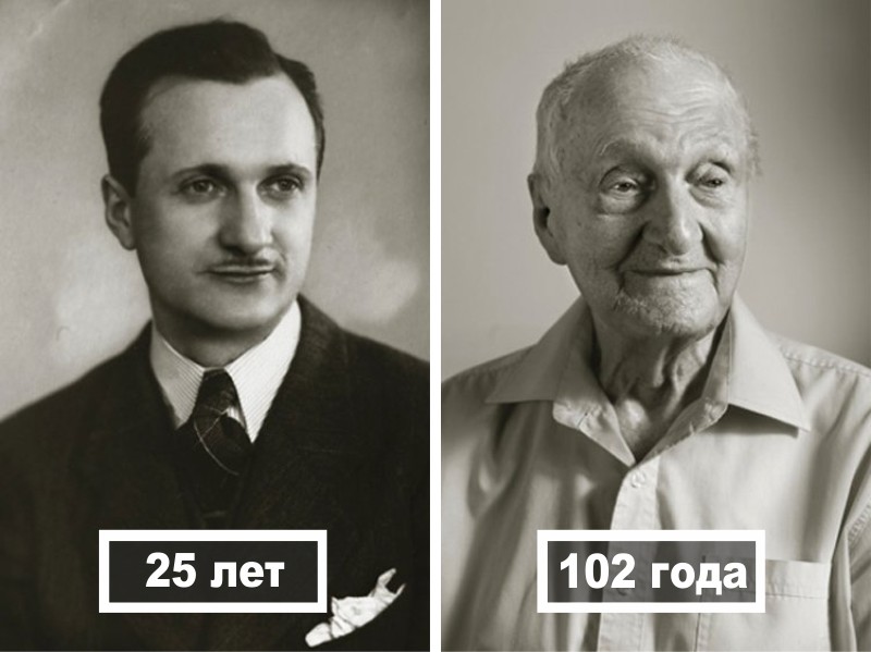 Антонин Ковар, 25 лет (руководитель собственного оркестра) и 102 года