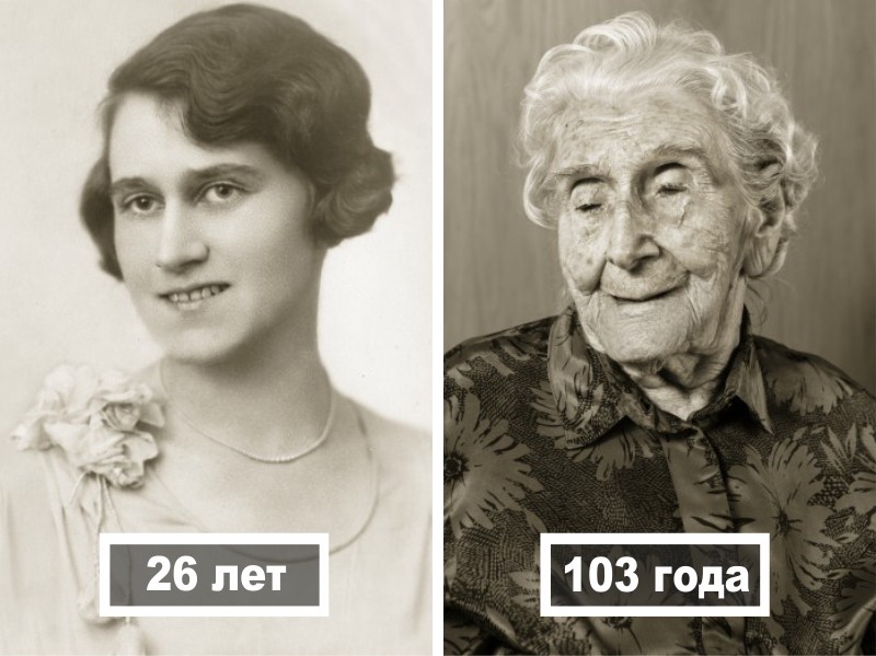 Бедриска Кохлерова, 26 лет (свадебное фото) и 103 года