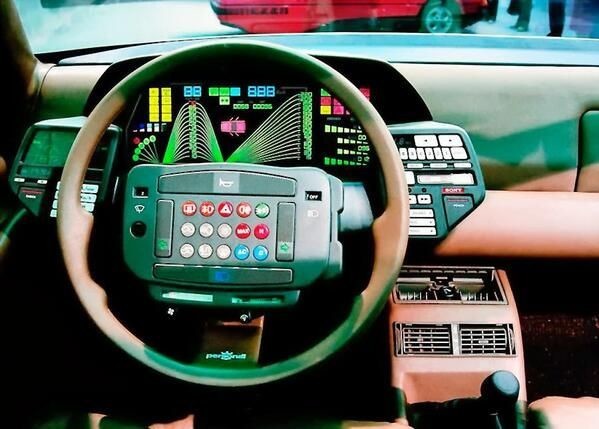 Так представляли себе в 1980х цифровую приборную панель автомобиля XXI века.