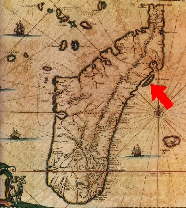 Остров Сент-Мари на карте Мадагаскара. 