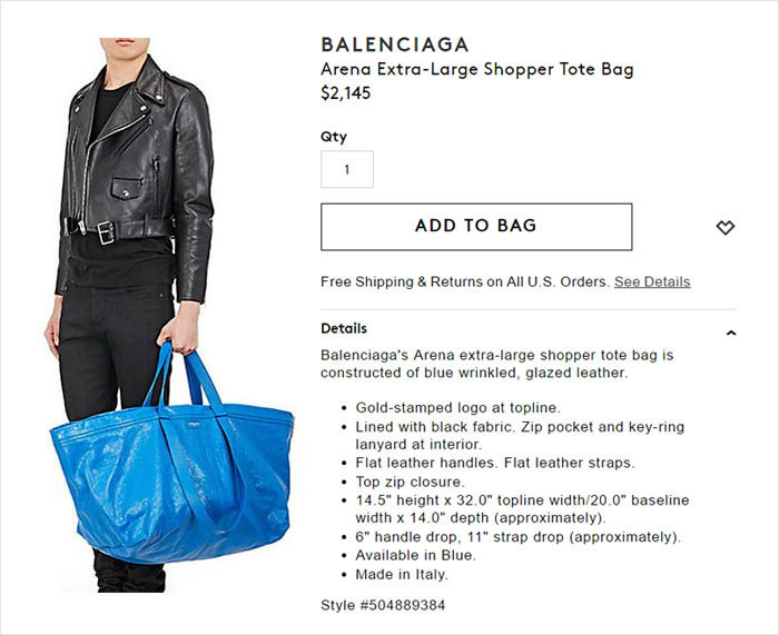 Сумка от люксового бренда Balenciaga за 2.145 долларов