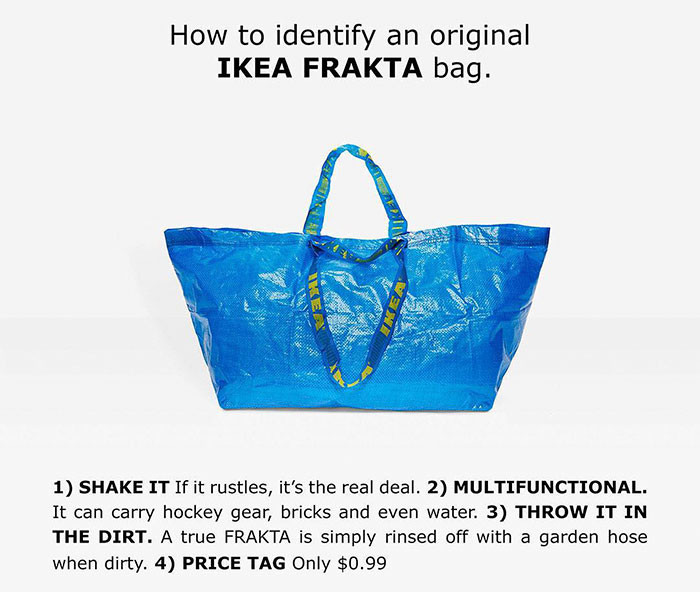 Команда IKEA сгенерировала инструкцию: "Как распознать оригинальную сумку IKEA FRAKTA"