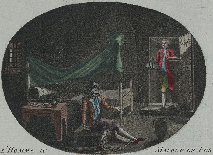 Узник в железной маске на анонимной гравюре времён Французской революции (1789).
