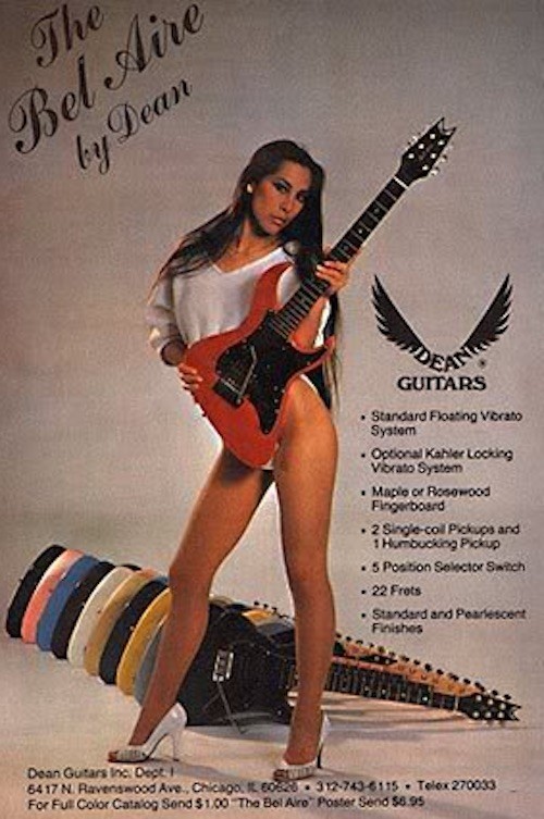 Рекламные посты с гитарами и девушками из 70-80х годов