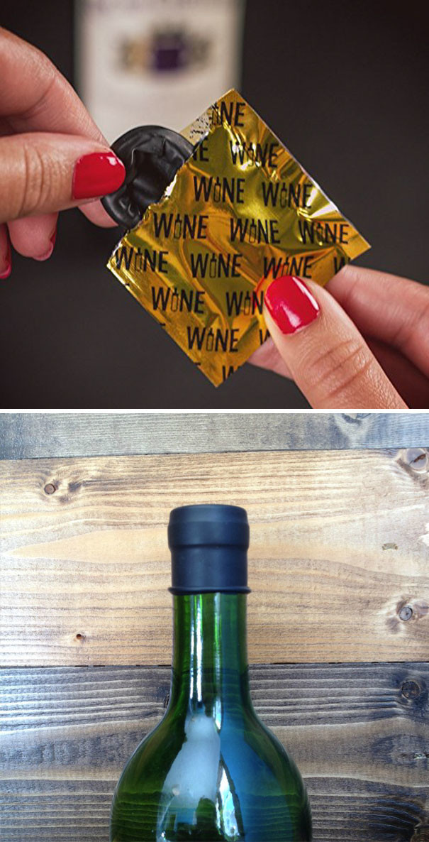 "Винные презервативы", позволяющие сохранить напиток в откупоренной бутылке