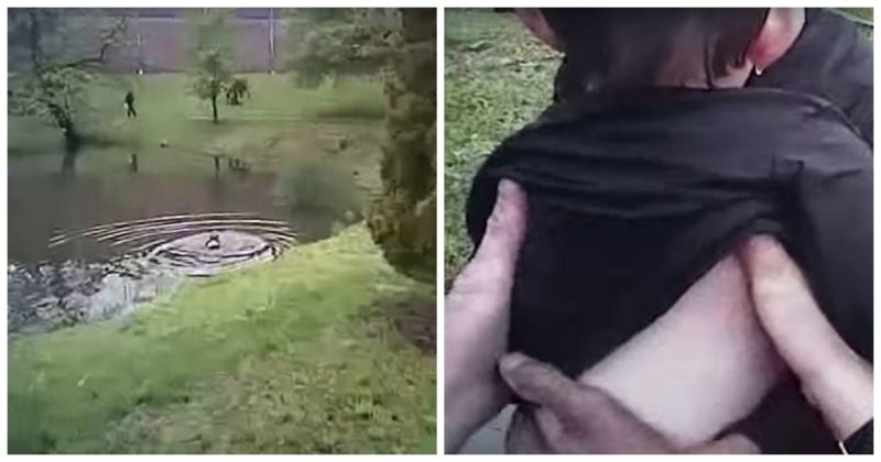 Полицейский спас аутичного мальчика, упавшего в пруд 