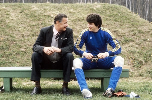 Лев Яшин и Ринат Дасаев, 1982 год.