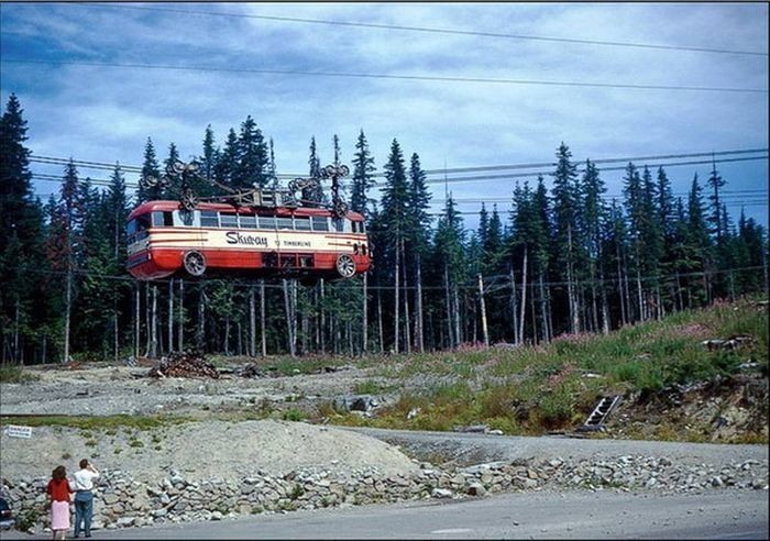 Автобус на канатной дороге, США, 1951 год.