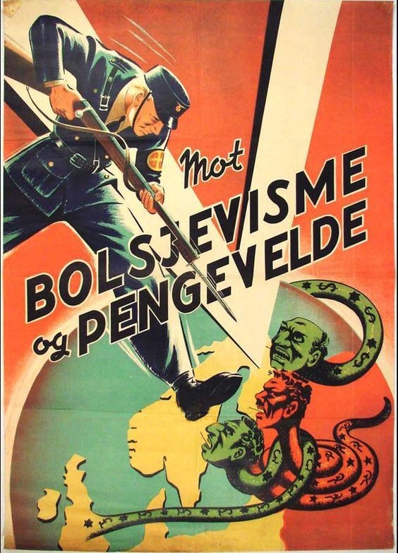 Норвежский плакат против большевизма времен Первой мировой войны 