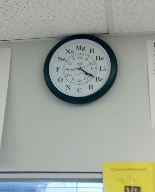 Часы в кабинете химии