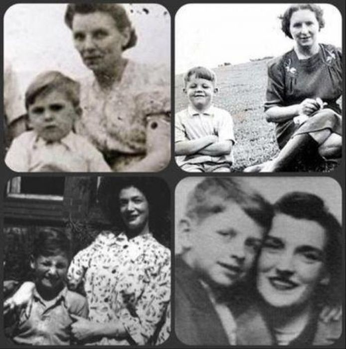 Юные Битлы со своими родителями. Джордж, Пол, Джон и Ринго. Великобритания. Конец 40-х — начало 50-х гг.