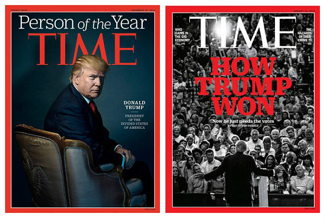 Трамп был назван Человеком года по версии журнала Time, а его победе на выборах был посвящен большой материал