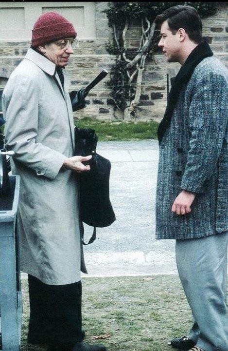 Джон Нэш и Рассел Кроу, 2000 На съемках фильма "Игры разума" 