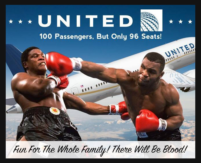 Как высмеивают скандал с United Airlines