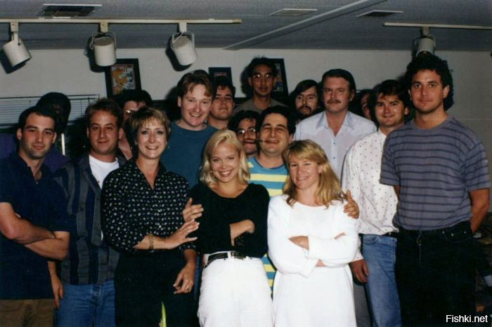 Рабочая группа, создававшая знаменитый сериал "Симпсоны", 1992 год
