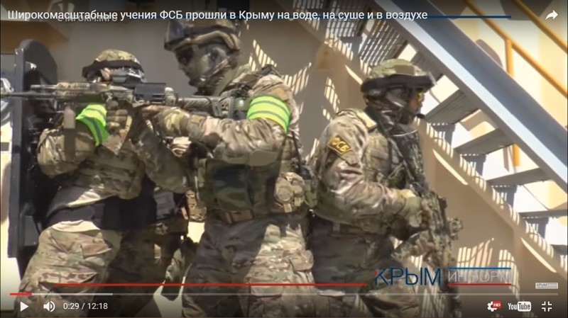 Учения российского спецназа в Крыму на воде, на суше, в воздухе