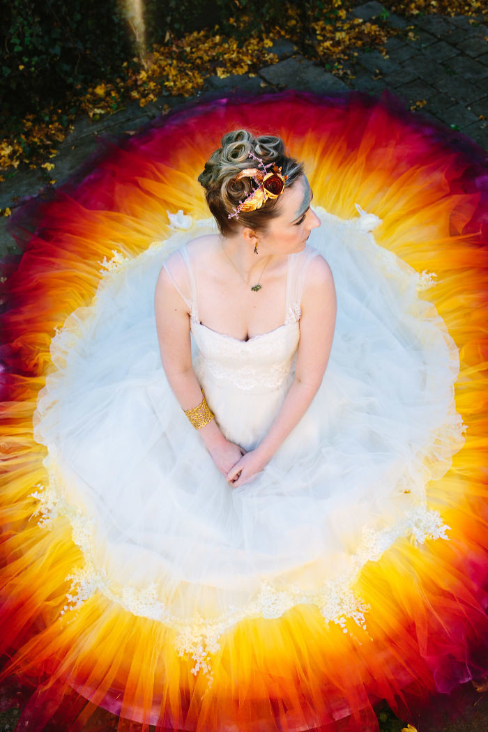 Необычное свадебное платье в стиле Dip-Dye